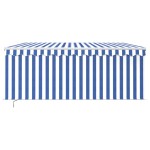 vidaXL Copertină retractabilă manual cu stor&LED albastru&alb, 3x2,5 m vidaXL Copertină retractabilă manual cu stor&LED albastru&alb, 3x2,5 m