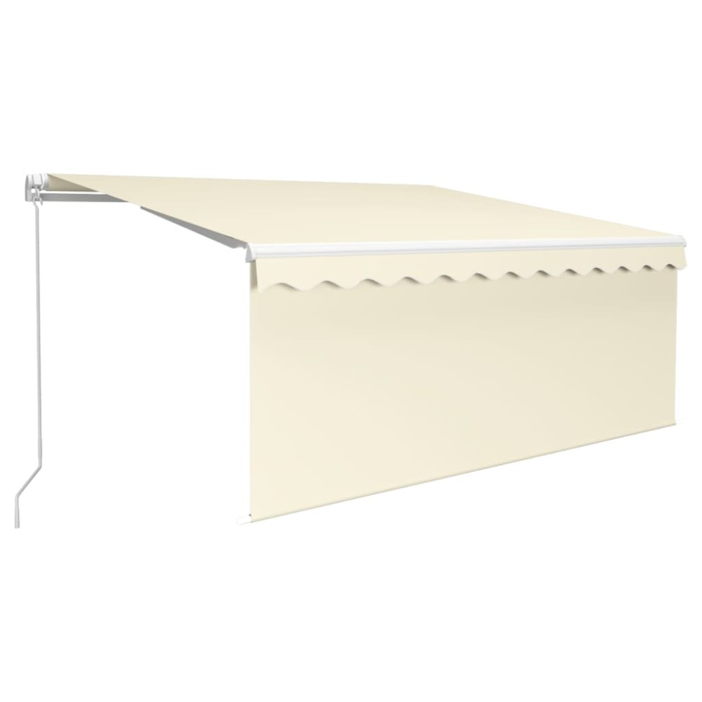 vidaXL Copertină retractabilă manual cu stor&LED, crem, 3x2,5 m
