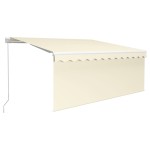 vidaXL Copertină retractabilă manual cu stor&LED, crem, 3x2,5 m vidaXL Copertină retractabilă manual cu stor&LED, crem, 3x2,5 m