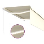 vidaXL Copertină retractabilă manual cu stor&LED, crem, 3x2,5 m vidaXL Copertină retractabilă manual cu stor&LED, crem, 3x2,5 m