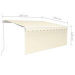 vidaXL Copertină retractabilă manual cu stor&LED, crem, 3x2,5 m vidaXL Copertină retractabilă manual cu stor&LED, crem, 3x2,5 m