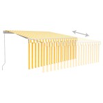 vidaXL Copertină retractabilă manual cu stor&LED galben & alb 3x2,5 m vidaXL Copertină retractabilă manual cu stor&LED galben & alb 3x2,5 m