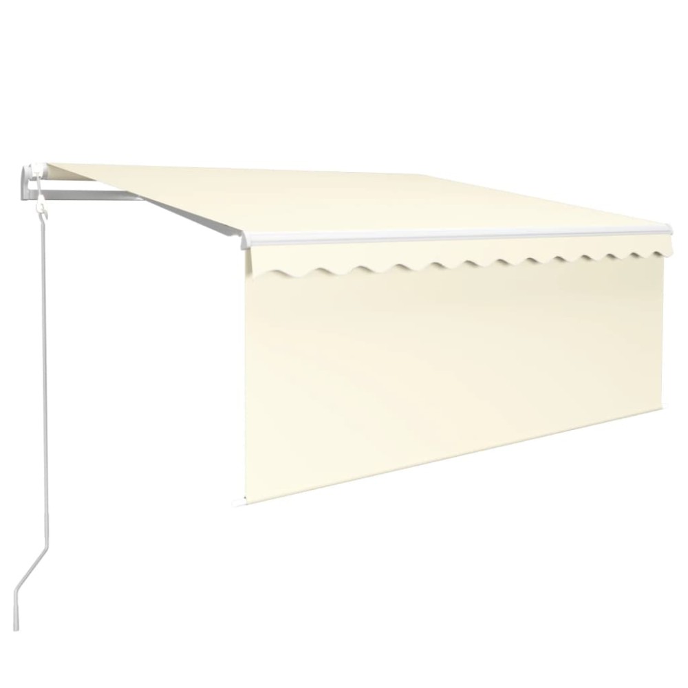 vidaXL Copertină retractabilă automat cu stor, crem, 3x2,5 m