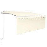 vidaXL Copertină retractabilă automat cu stor, crem, 3x2,5 m