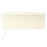 vidaXL Copertină retractabilă automat cu stor, crem, 3x2,5 m