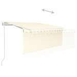 vidaXL Copertină retractabilă automat cu stor, crem, 3x2,5 m