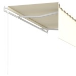 vidaXL Copertină retractabilă automat cu stor, crem, 3x2,5 m