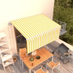 vidaXL Copertină retractabilă automat cu stor, galben & alb, 3x2,5 m