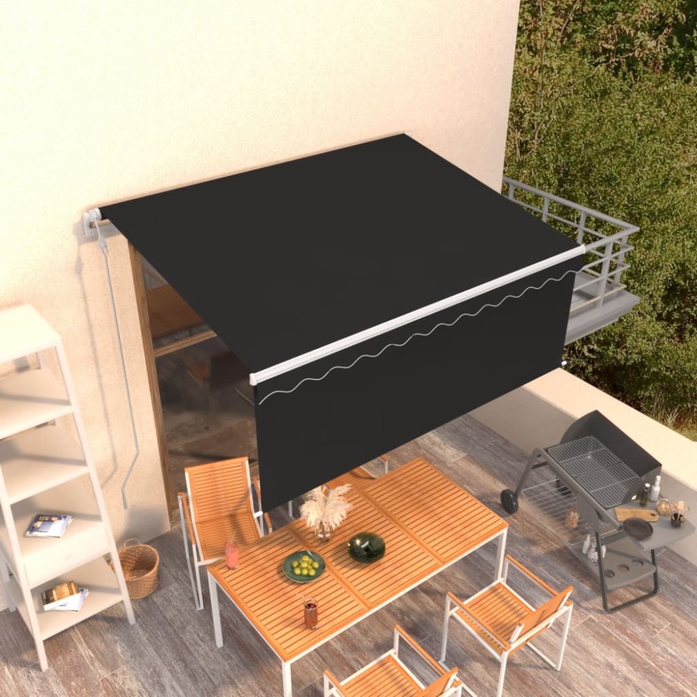 vidaXL Copertină retractabilă automat cu stor, antracit, 3x2,5 m