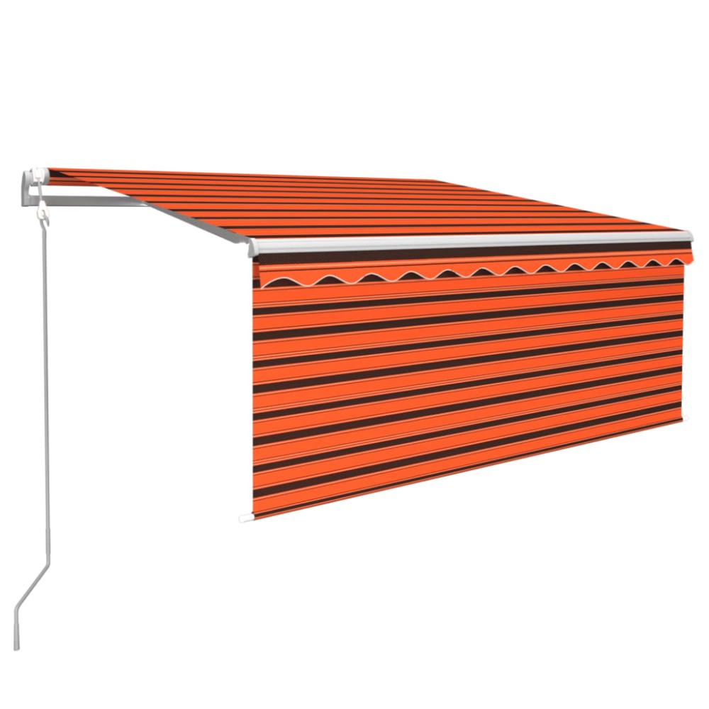 vidaXL Copertină retractabilă automat cu stor portocaliu&maro 3x2,5 m