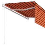 vidaXL Copertină retractabilă automat cu stor portocaliu&maro 3x2,5 m