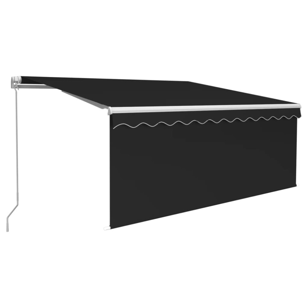 vidaXL Copertină retractabilă manual cu stor, antracit, 3,5x2,5 m