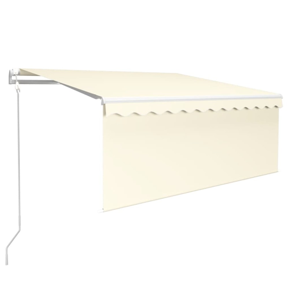 vidaXL Copertină retractabilă automat cu stor, crem, 3,5x2,5 m