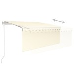 vidaXL Copertină retractabilă automat cu stor, crem, 3,5x2,5 m