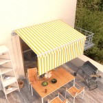 vidaXL Copertină retractabilă automat cu stor, galben&alb, 3,5x2,5 m vidaXL Copertină retractabilă automat cu stor, galben&alb, 3,5x2,5 m