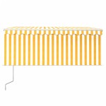 vidaXL Copertină retractabilă automat cu stor, galben&alb, 3,5x2,5 m vidaXL Copertină retractabilă automat cu stor, galben&alb, 3,5x2,5 m