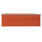 vidaXL Copertină retractabilă manual cu stor, portocaliu&maro, 4x3 m