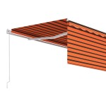 vidaXL Copertină retractabilă manual cu stor, portocaliu&maro, 4x3 m