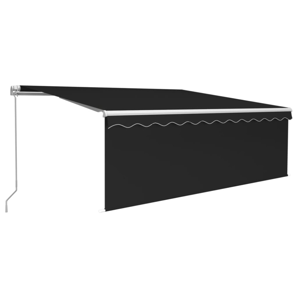 vidaXL Copertină retractabilă manual cu stor & LED, antracit, 4x3 m