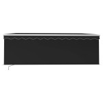 vidaXL Copertină retractabilă manual cu stor & LED, antracit, 4x3 m vidaXL Copertină retractabilă manual cu stor & LED, antracit, 4x3 m