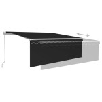 vidaXL Copertină retractabilă manual cu stor & LED, antracit, 4x3 m vidaXL Copertină retractabilă manual cu stor & LED, antracit, 4x3 m