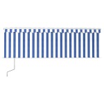 vidaXL Copertină retractabilă automat cu stor, albastru & alb, 4x3 m vidaXL Copertină retractabilă automat cu stor, albastru & alb, 4x3 m