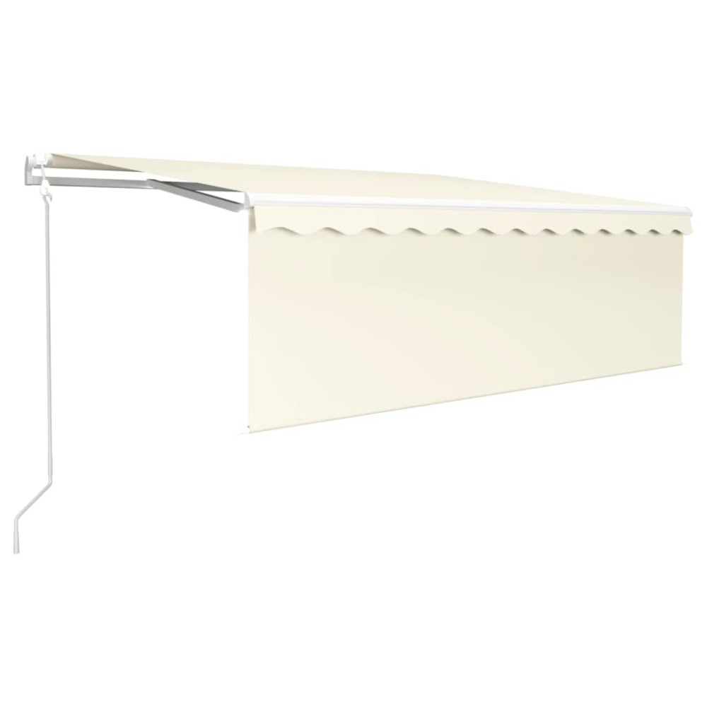 vidaXL Copertină retractabilă automat cu stor, crem, 4x3 m