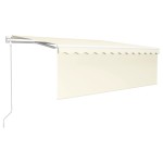 vidaXL Copertină retractabilă automat cu stor, crem, 4x3 m vidaXL Copertină retractabilă automat cu stor, crem, 4x3 m