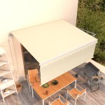vidaXL Copertină retractabilă automat cu stor, crem, 4x3 m vidaXL Copertină retractabilă automat cu stor, crem, 4x3 m