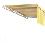 vidaXL Copertină retractabilă automat cu stor, galben&alb, 4x3 m vidaXL Copertină retractabilă automat cu stor, galben&alb, 4x3 m
