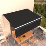 vidaXL Copertină retractabilă manual cu stor, antracit, 4,5x3 m