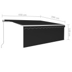 vidaXL Copertină retractabilă manual cu stor, antracit, 4,5x3 m