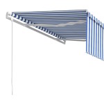 vidaXL Copertină retractabilă automat cu stor, albastru&alb, 4,5x3 m vidaXL Copertină retractabilă automat cu stor, albastru&alb, 4,5x3 m