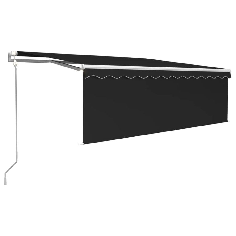 vidaXL Copertină automată cu stor&senzor vânt&LED, antracit, 4,5x3 m