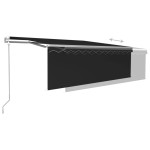 vidaXL Copertină automată cu stor&senzor vânt&LED, antracit, 4,5x3 m vidaXL Copertină automată cu stor&senzor vânt&LED, antracit, 4,5x3 m