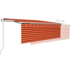 vidaXL Copertină automată stor LED senzor vânt portocaliu&maro 4,5x3 m vidaXL Copertină automată stor LED senzor vânt portocaliu&maro 4,5x3 m