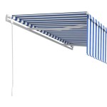 vidaXL Copertină retractabilă automat cu stor, albastru&alb, 5x3 m vidaXL Copertină retractabilă automat cu stor, albastru&alb, 5x3 m
