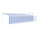 vidaXL Copertină retractabilă manual cu stor, albastru&alb, 6x3m vidaXL Copertină retractabilă manual cu stor, albastru&alb, 6x3m