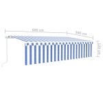 vidaXL Copertină retractabilă manual cu stor, albastru&alb, 6x3m vidaXL Copertină retractabilă manual cu stor, albastru&alb, 6x3m