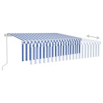 vidaXL Copertină retractabilă automat cu stor, albastru&alb, 6x3 m vidaXL Copertină retractabilă automat cu stor, albastru&alb, 6x3 m
