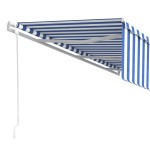 vidaXL Copertină retractabilă automat cu stor, albastru&alb, 6x3 m vidaXL Copertină retractabilă automat cu stor, albastru&alb, 6x3 m