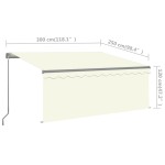 vidaXL Copertină retractabilă manual cu stor&LED, crem, 3x2,5 m vidaXL Copertină retractabilă manual cu stor&LED, crem, 3x2,5 m