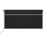 vidaXL Copertină retractabilă manual cu stor&LED, antracit, 3x2,5 m vidaXL Copertină retractabilă manual cu stor&LED, antracit, 3x2,5 m