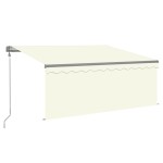 vidaXL Copertină retractabilă automat cu stor, crem, 3x2,5 m