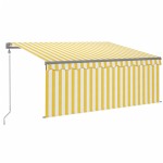vidaXL Copertină retractabilă automat cu stor, galben & alb, 3x2,5 m vidaXL Copertină retractabilă automat cu stor, galben & alb, 3x2,5 m
