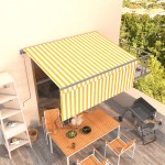 vidaXL Copertină retractabilă automat cu stor, galben & alb, 3x2,5 m vidaXL Copertină retractabilă automat cu stor, galben & alb, 3x2,5 m
