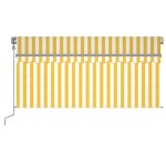 vidaXL Copertină retractabilă automat cu stor, galben & alb, 3x2,5 m vidaXL Copertină retractabilă automat cu stor, galben & alb, 3x2,5 m