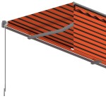 vidaXL Copertină retractabilă manual cu stor portocaliu&maro 3,5x2,5 m