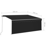 vidaXL Copertină retractabilă manual cu stor&LED, antracit, 3,5x2,5 m vidaXL Copertină retractabilă manual cu stor&LED, antracit, 3,5x2,5 m