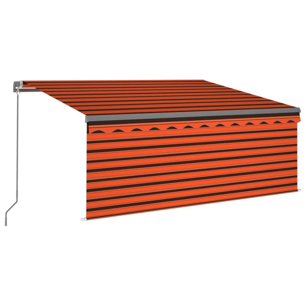 vidaXL Copertină manuală cu stor&LED portocaliu&maro 3,5x2,5 m